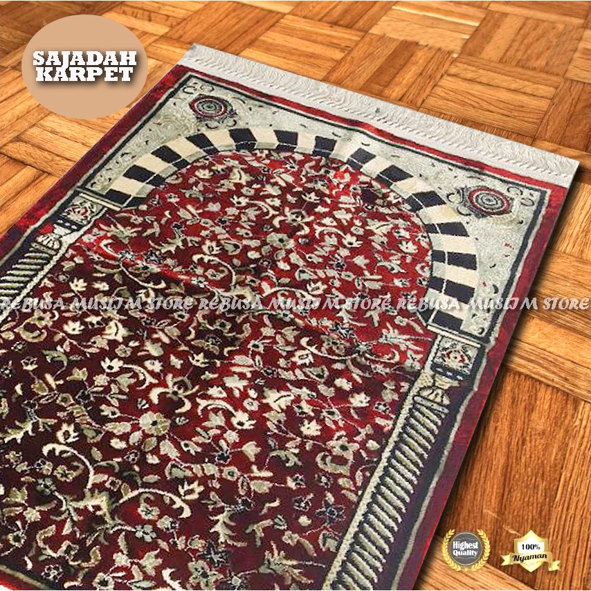 Sajadah Turki Rawdah Tebal Karpet Ukuran Besar Bludru Pakai Plastik Satu isi 1