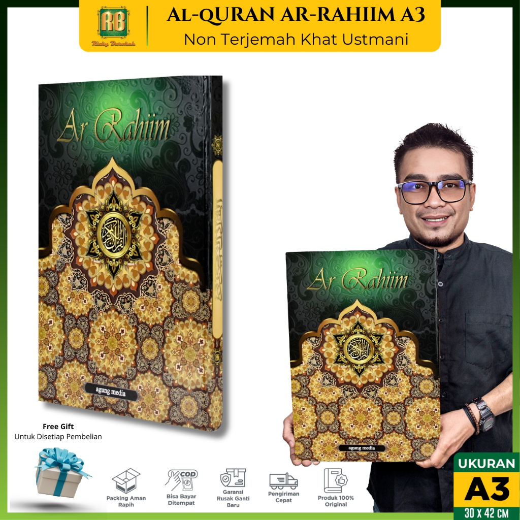 quran besar jumbo untuk lansia quran ar rahim alquran tanpa terjemahan ar rahiim ukuran A3