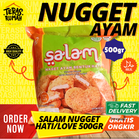 

SALAM - CHICKEN NUGGET NAGET AYAM BENTUK HATI/LOVE 500GR