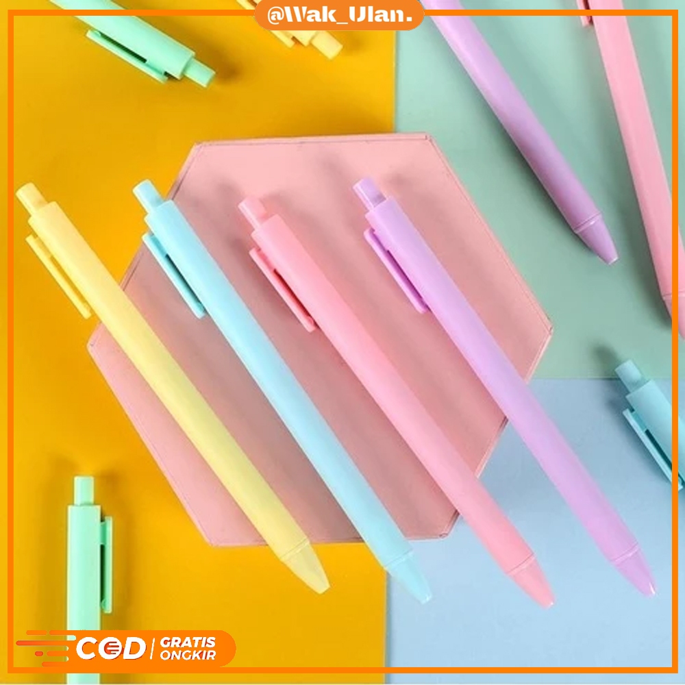

Pulpen Bulpen Pena Cetekan Macaroon / Alat Tulis Sekolah Kantor / Pena Warna Warni Bolpoint Polos Tinta Hitam Murah Import