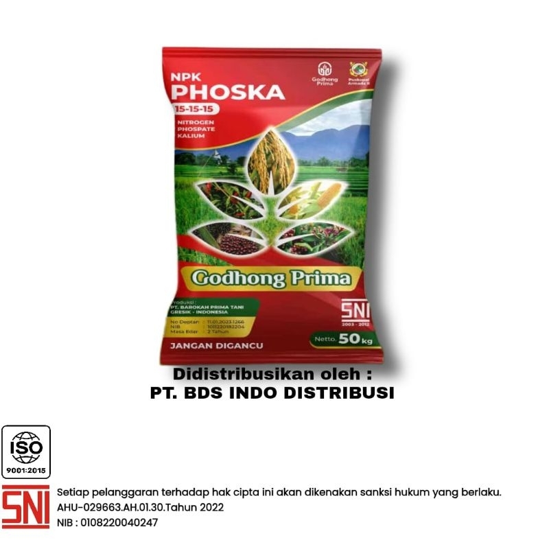 PUPUK GODHONG PRIMA NPK 15-15-15 - 50 Kg