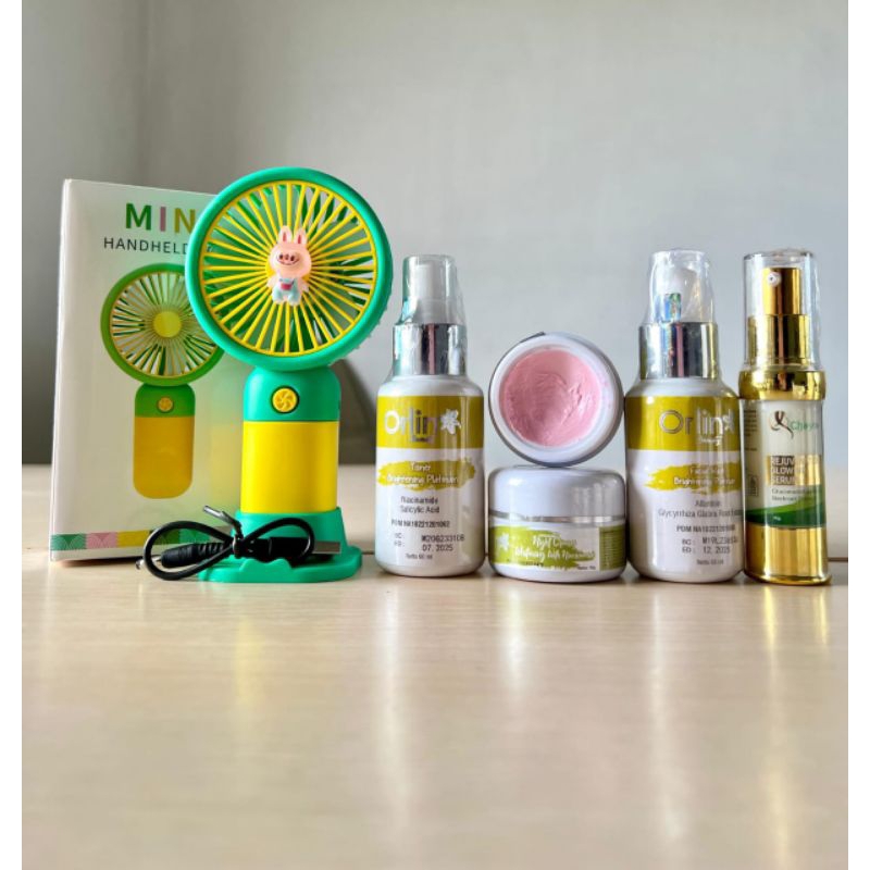 (GRATIS KIPAS PORTABLE) PAKET ORLIN BEAUTY LENGKAP | Paket orlin + serum | skincare halal  bpom | or