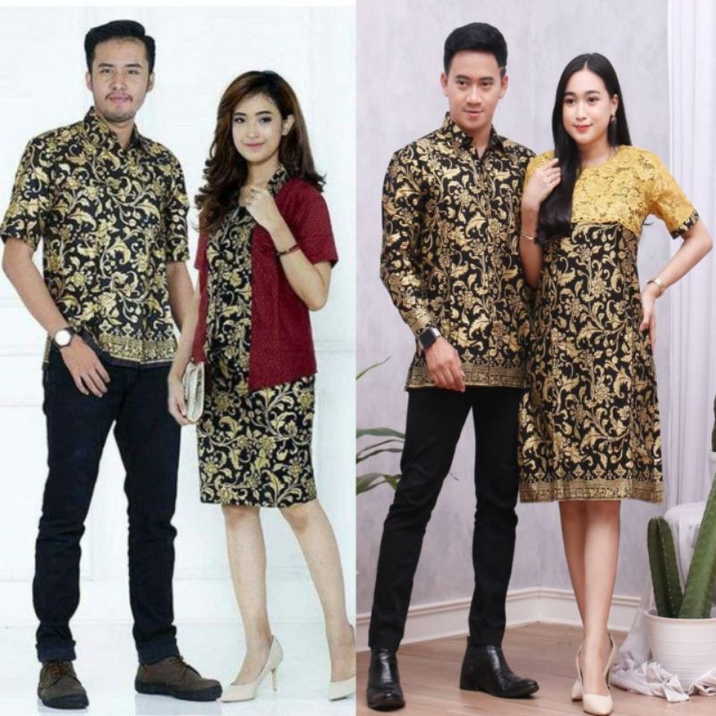 COUPLE DRESS BROKAT PRADA BAKUNG GOLD JUMBO
