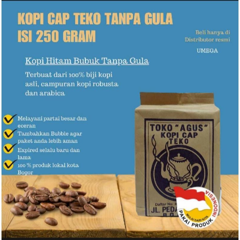 

Kopi Hitam Bubuk Tapa Gula Isi 250 Gram
