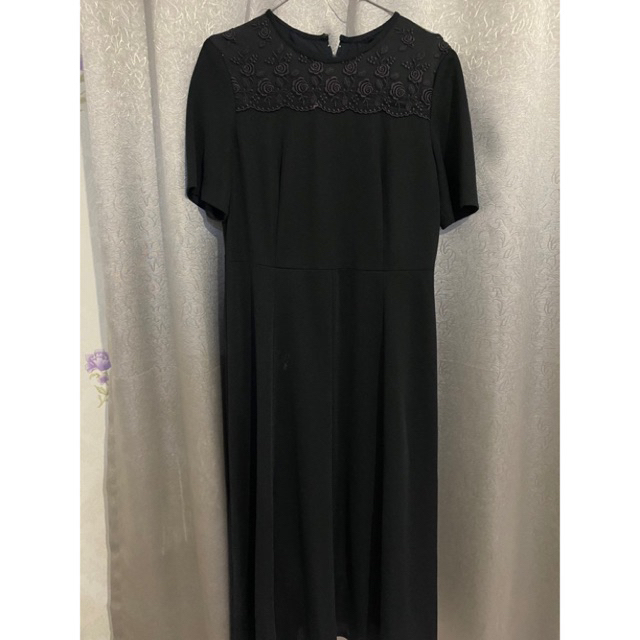 [PRELOVED] MIDI DRESS HITAM POLOS