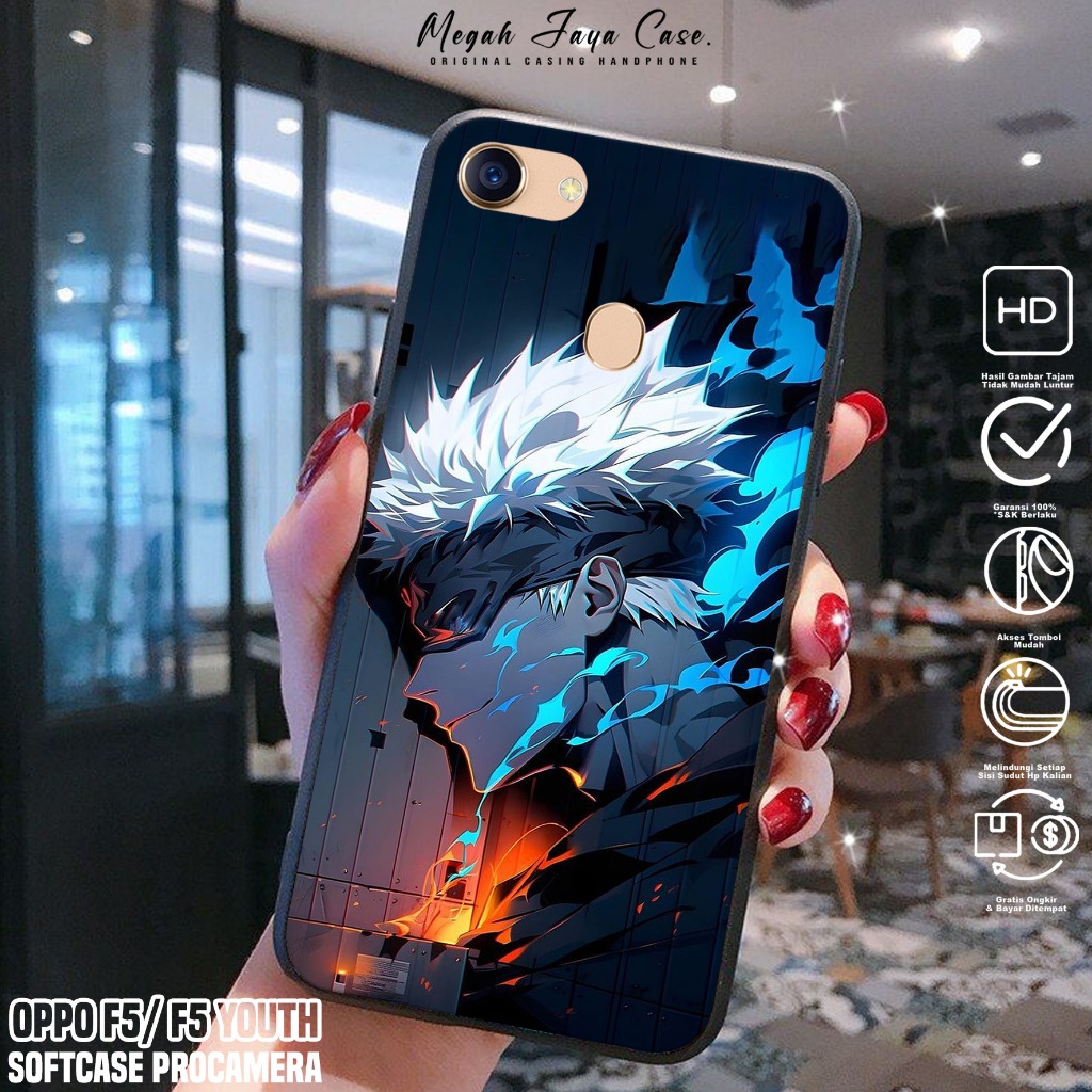 Softcase OPPO F5 / F5 YOUTH - Case Hp OPPO F5 YOUTH / F5 Motif Gojo Satoru - Casing Hp Oppo F5 -  Si