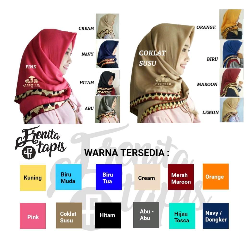 TAPIS PRINGSEWU - Jilbab Hijab Tapis Segi Empat Saudia Kerudung Tapis Lampung Biru Hijau Coklat Kuni