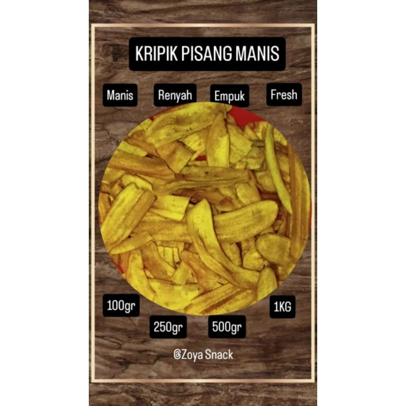 

KRIPIK PISANG MANIS 100/250/500gr/1KG
