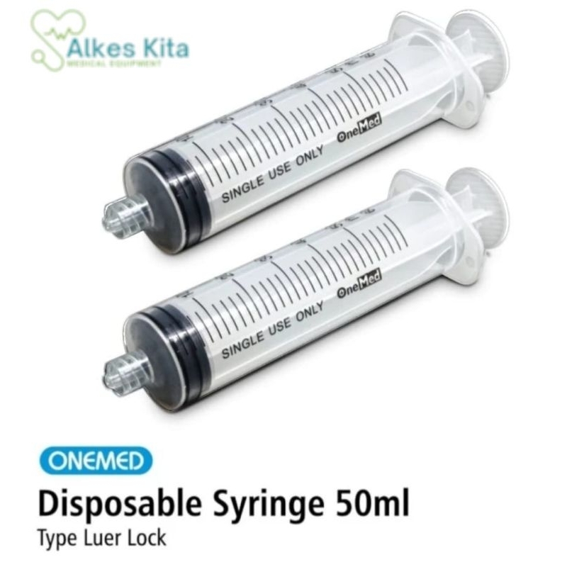 Spuit 50cc 50ml Catheter Tip (Luer Lock) / Eccentric Tip Onemed  // Syringe 50cc 50ml Lubang Pinggir
