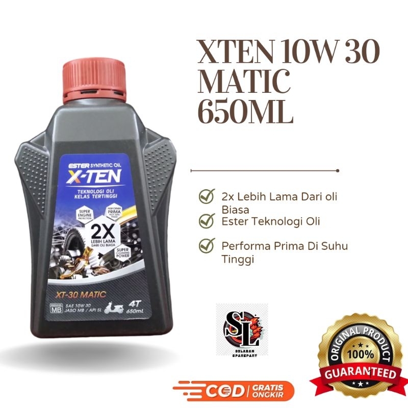 OLI X-ten 10W30 650ML JASO MB API SL Ester Teknologi Cocok untuk Honda Matic