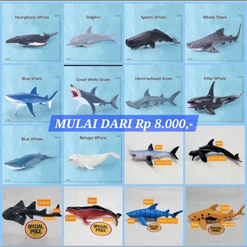 Hiu karet paus mainan binatang laut edukasi karet big size - koleksi hewan ikan laut karet - mainan 
