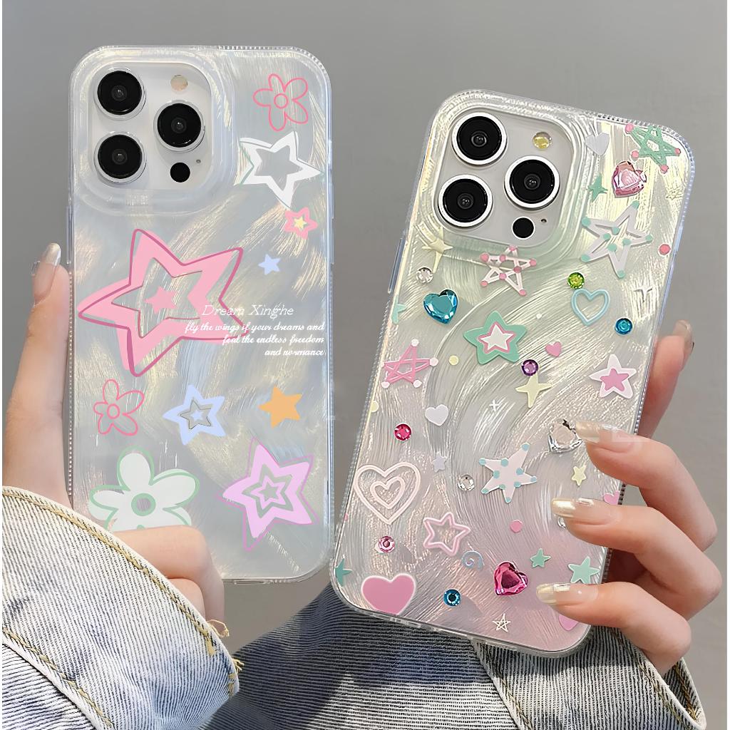VELA Case WATERY Star Aesthetic For Hp Oppo Reno 12 12F 11 11F 10 8Z 8T 8 7Z 7 6 5 5F 4 4F A37 A37F 