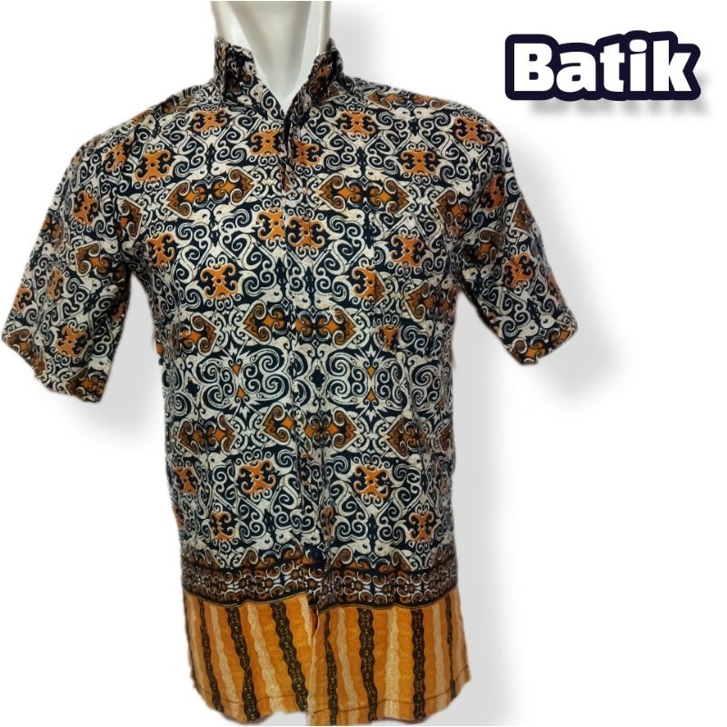 Preloved Hem Kemeja Batik Cotton Lengan Pendek Laki-laki Dewasa