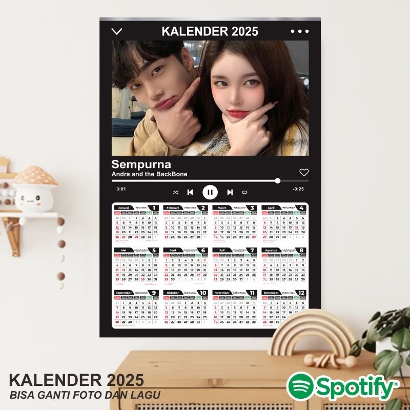 

Kalender Spotify Custom 2025 Bisa Ganti Foto dan Lagu