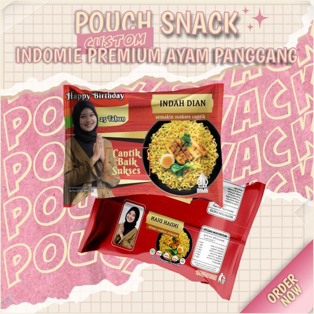 

Snack Pouch Jumbo Custom Indomie Premium Ayam Panggang