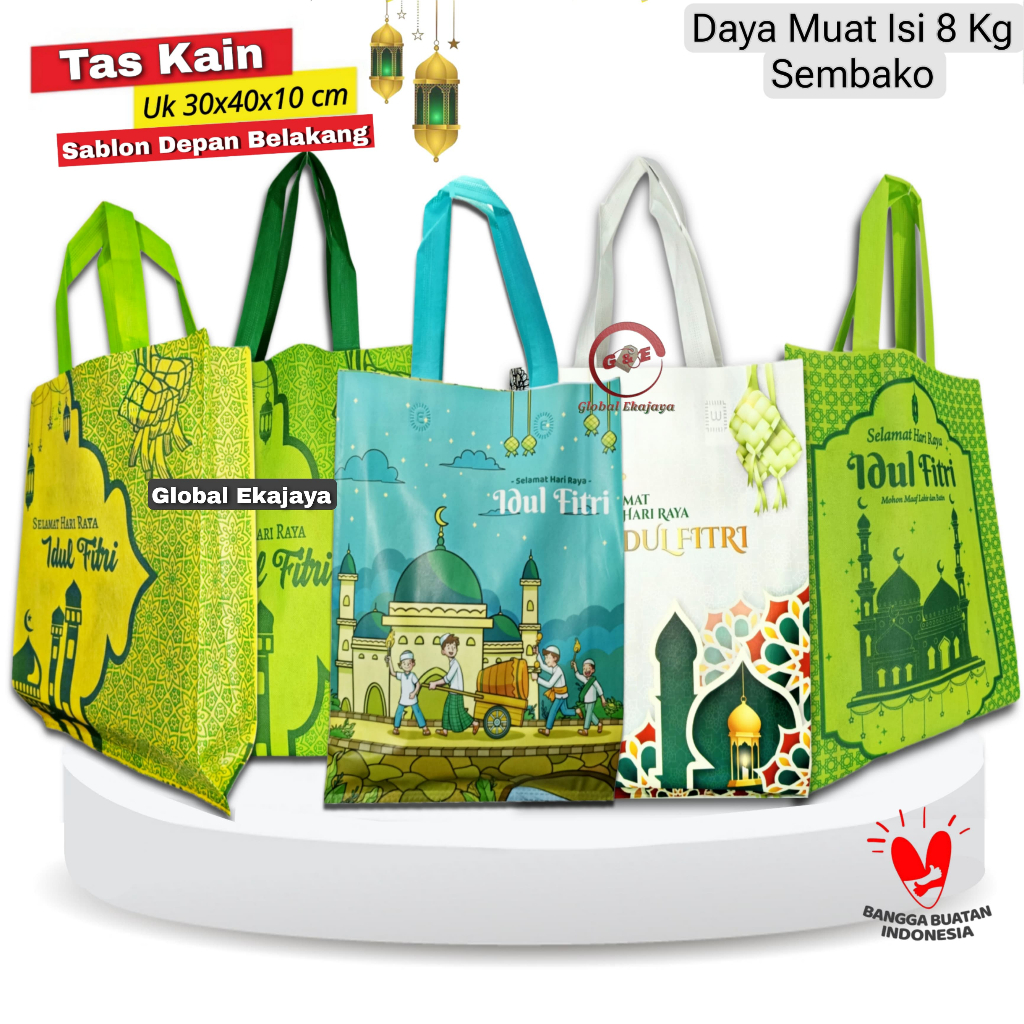 

Tas Kain Spunbond Goodie Bag Lebaran Idul Fitri Uk 30x40x10 Besar Kantong Bingkisan Souvenir Parcel