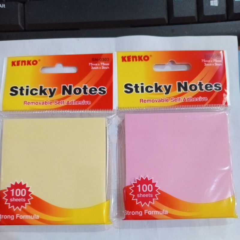 

Post it Sticky notes uk. 75x75mm merk kenko warna random