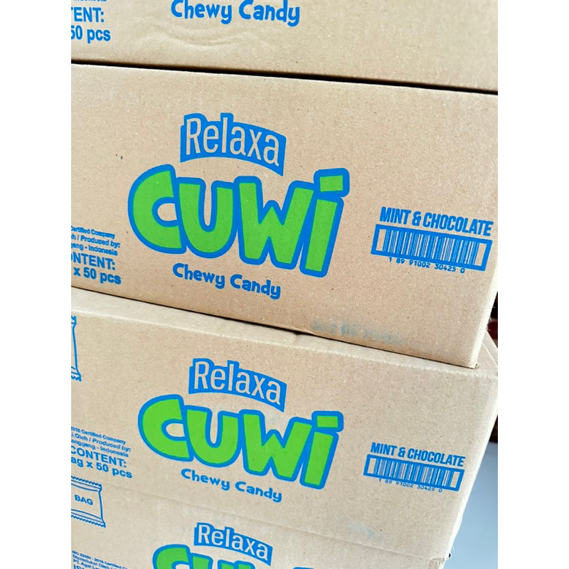 

1 dus RELAXA CUWI candy mint & chocolate isi 20bag ( 20 x 50 )