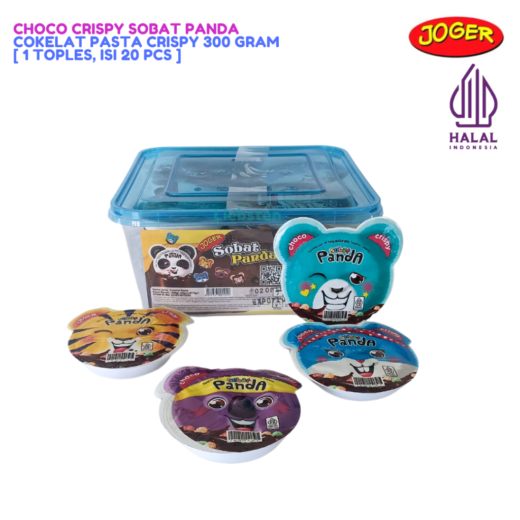 

Joger Cokelat Pasta Crispy Sobat Panda 300 Gr [1 Toples, Isi 20 Pcs]