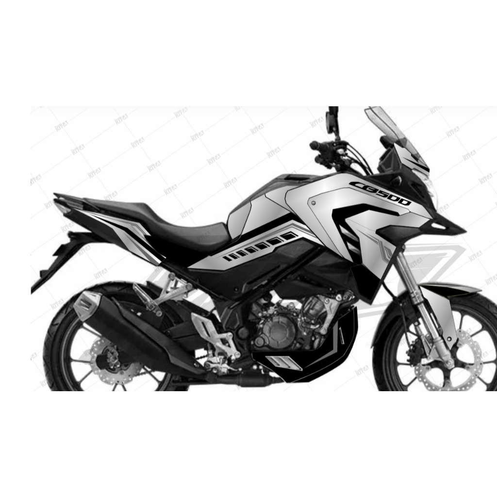Decal Honda CB150X hitam abu putih D-N4-012