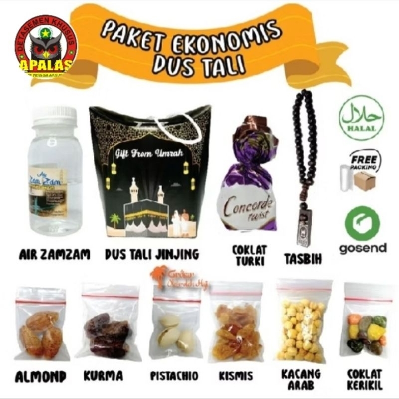 

PAKET DUS TALI OLEH-OLEH HAJI DAN UMROH PAKET EKONOMIS(min 5 paket /variasi)