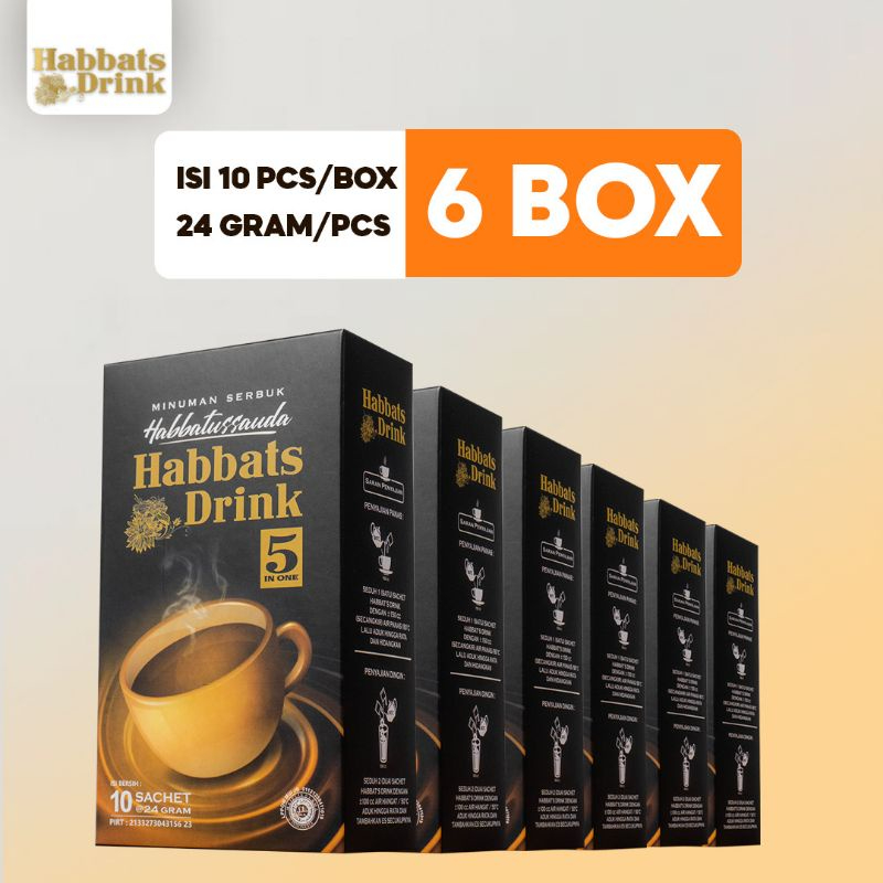 

Habbats Drink Minuman Habbatussauda Menjaga Tahan Tubuh Isi 10 Sachet (Paket 6 Box)