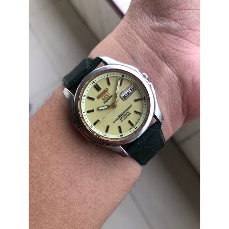 jam seiko 5 superior original lume dial rare item