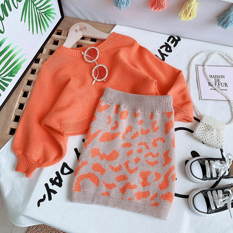 NARA GIRL SET Baju Anak Perempuan Import Setelan Rajut Lengan Panjang Rok Pendek Fashion Korea Kekin