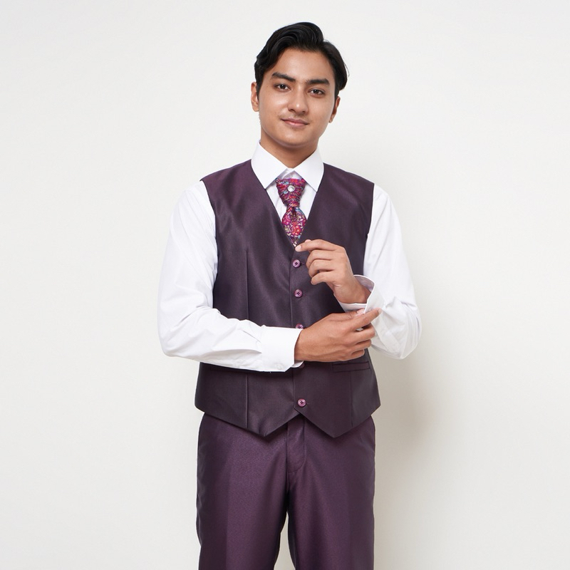 KUALITAS SUPER Rompi Pengantin Rompi Wedding Vest Nikah Rompi Pria dalaman jas Semi Formal Hitam