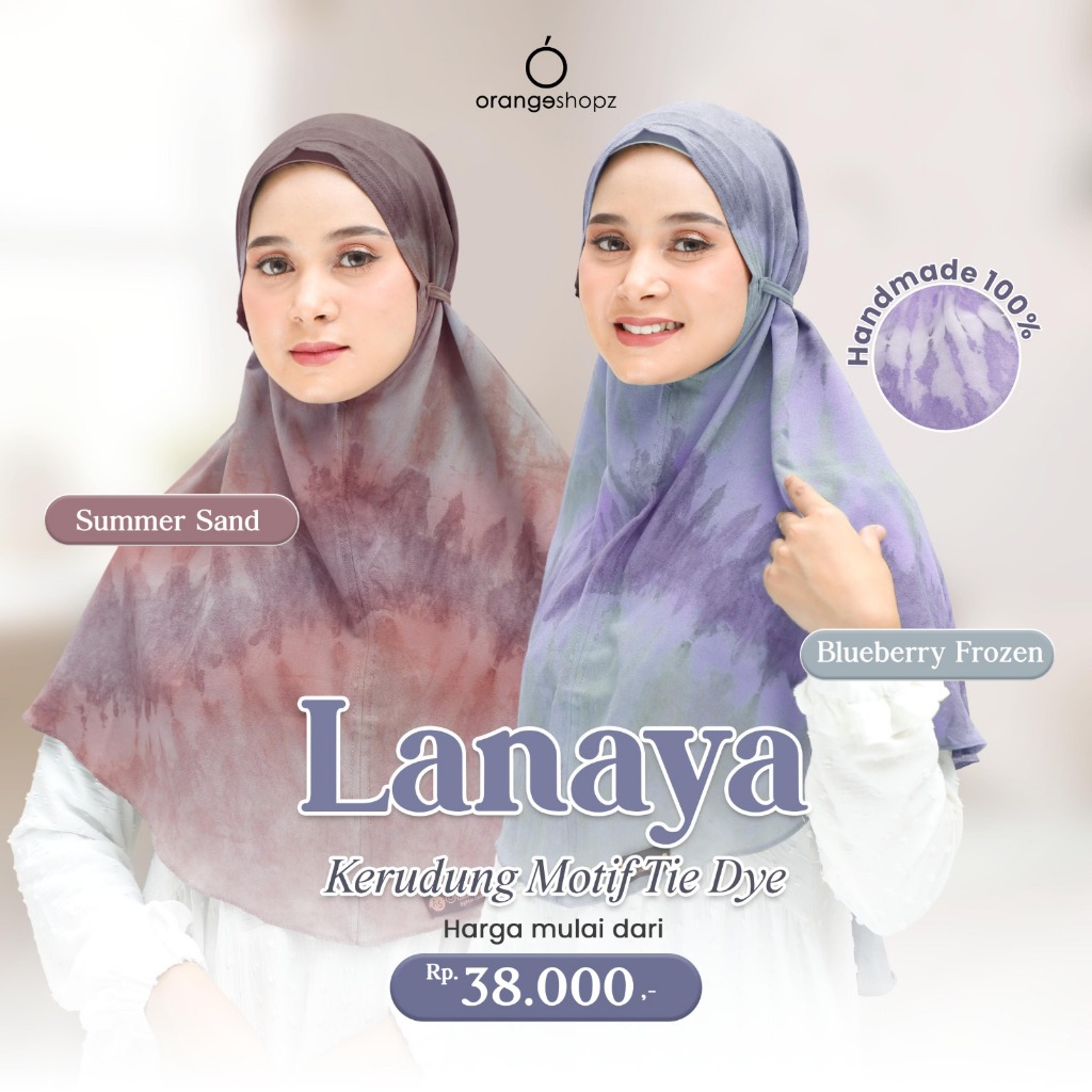 Orangeshopz - Bergo Hijab Instan Motif Tie Dye Lanaya