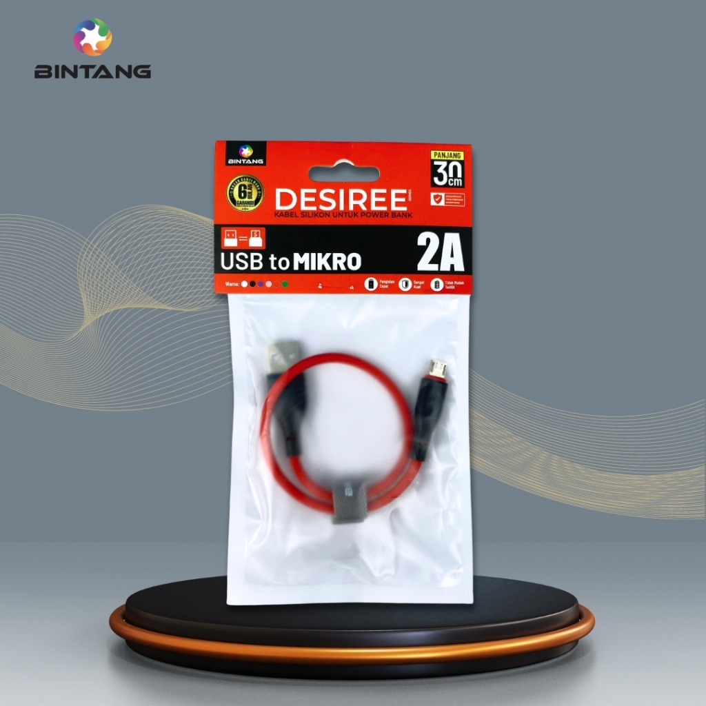 KABEL DATA POWERBANK USB TO MIKRO BINTANG DESIREE