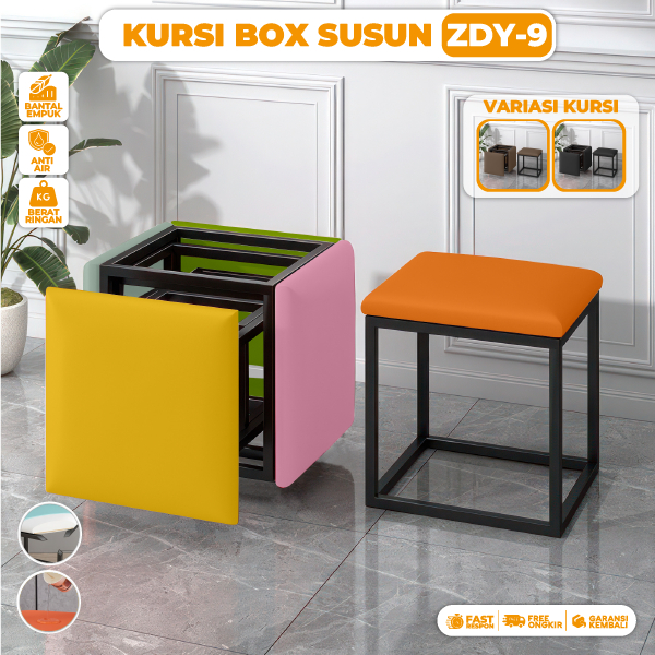 Kursi Kubus Minimalis Untuk Ruang Tamu Rubic Cube Stool Bangku Ruang Tamu Bongkar Pasang
