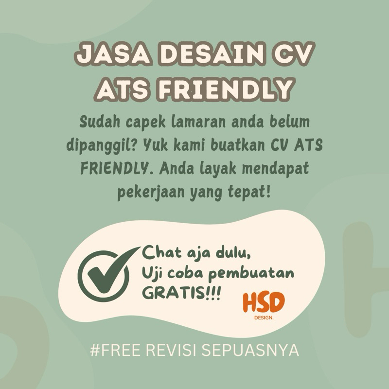 

JASA DESAIN CV ATS FRIENDLY - CV | Surat Lamaran