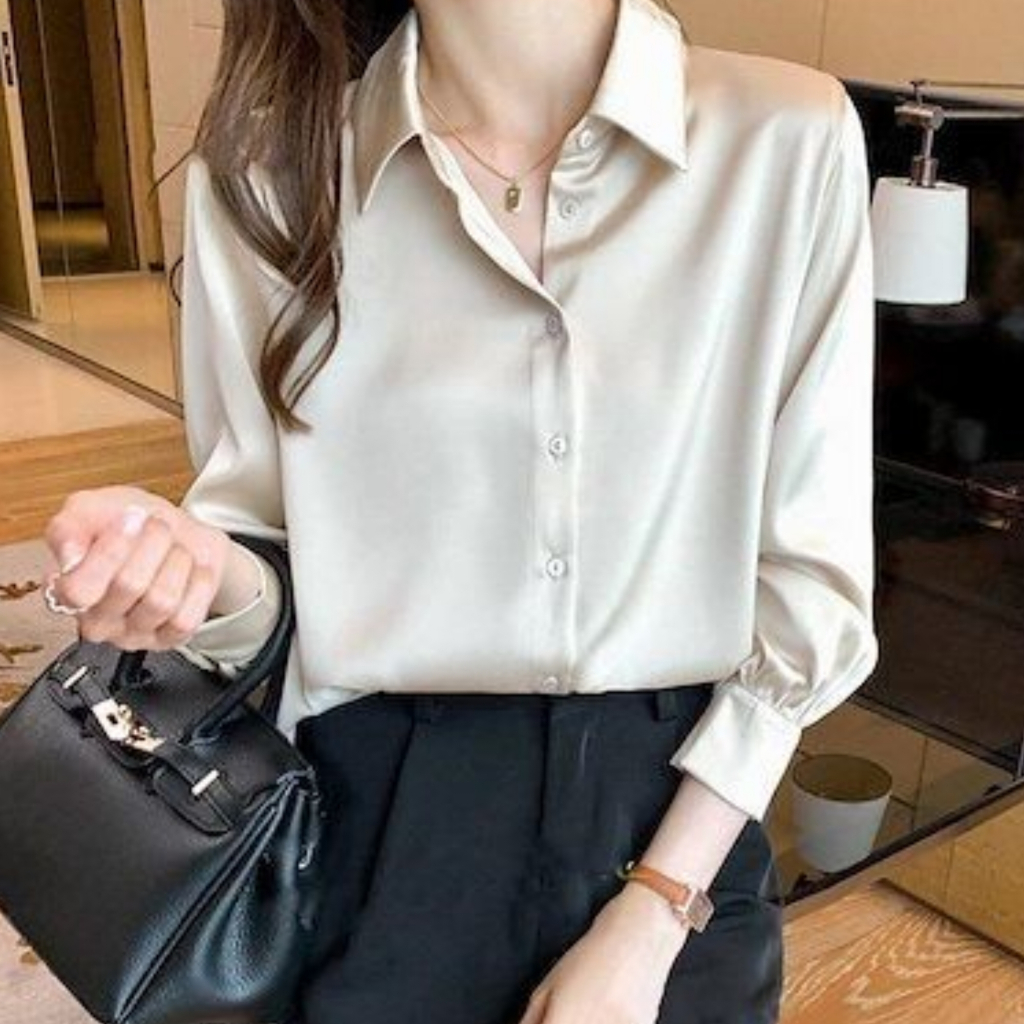 Kemeja Putih Wanita Lengan Panjang By Azka Collection