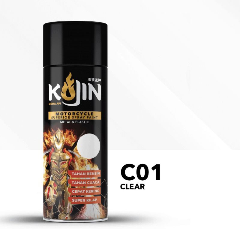 Cat Semprot Motor KOJIN Pilox Aerosol C01 Clear 400cc - Clear  Kilap