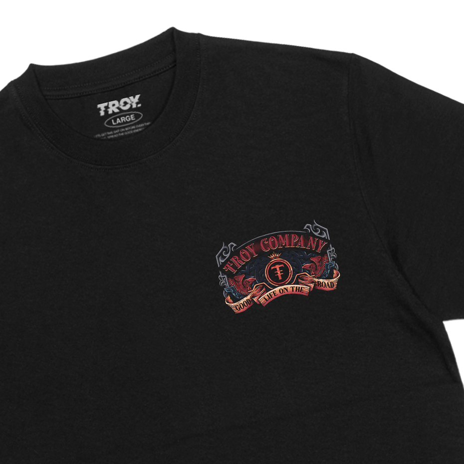 Troy Company Tshirt Black Falcon Motorcycles - Kaos Pria Lengan Pendek Hitam MT 2863