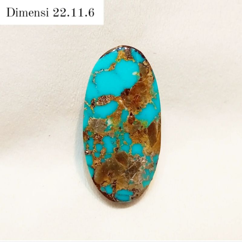 Original Batu Pirus Persia Biru Urat Emas Apik