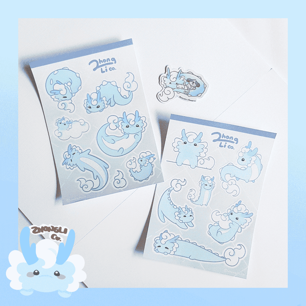 ZHONGLI.CO MASCOT Glitter Sticker Sheet (TIAN)