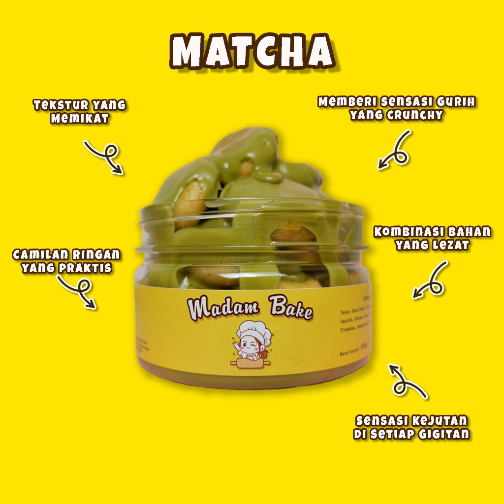 

MADAM BAKE Cookies Cunchy Matcha - Snack Cookie Lumer Renyah