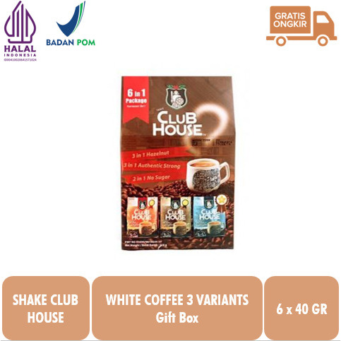 

Shake Club House White Coffee 6 in 1 Box Coklat Putih 3 Jenis Varian Produk Malaysia HALAL