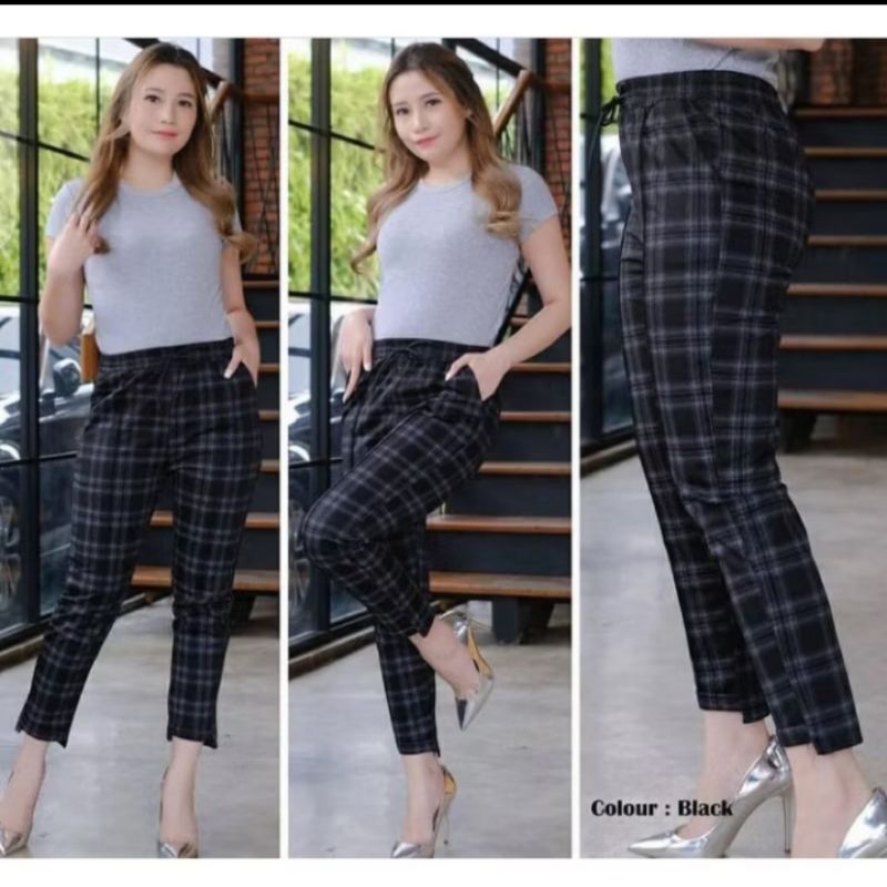 CELANA KOTAK KOTAK PANJANG WANITA