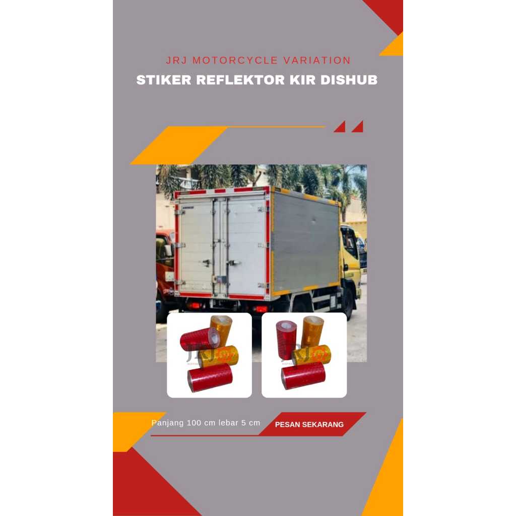 stiker reflektor kir mobil dan truck box UJI KIR dishub