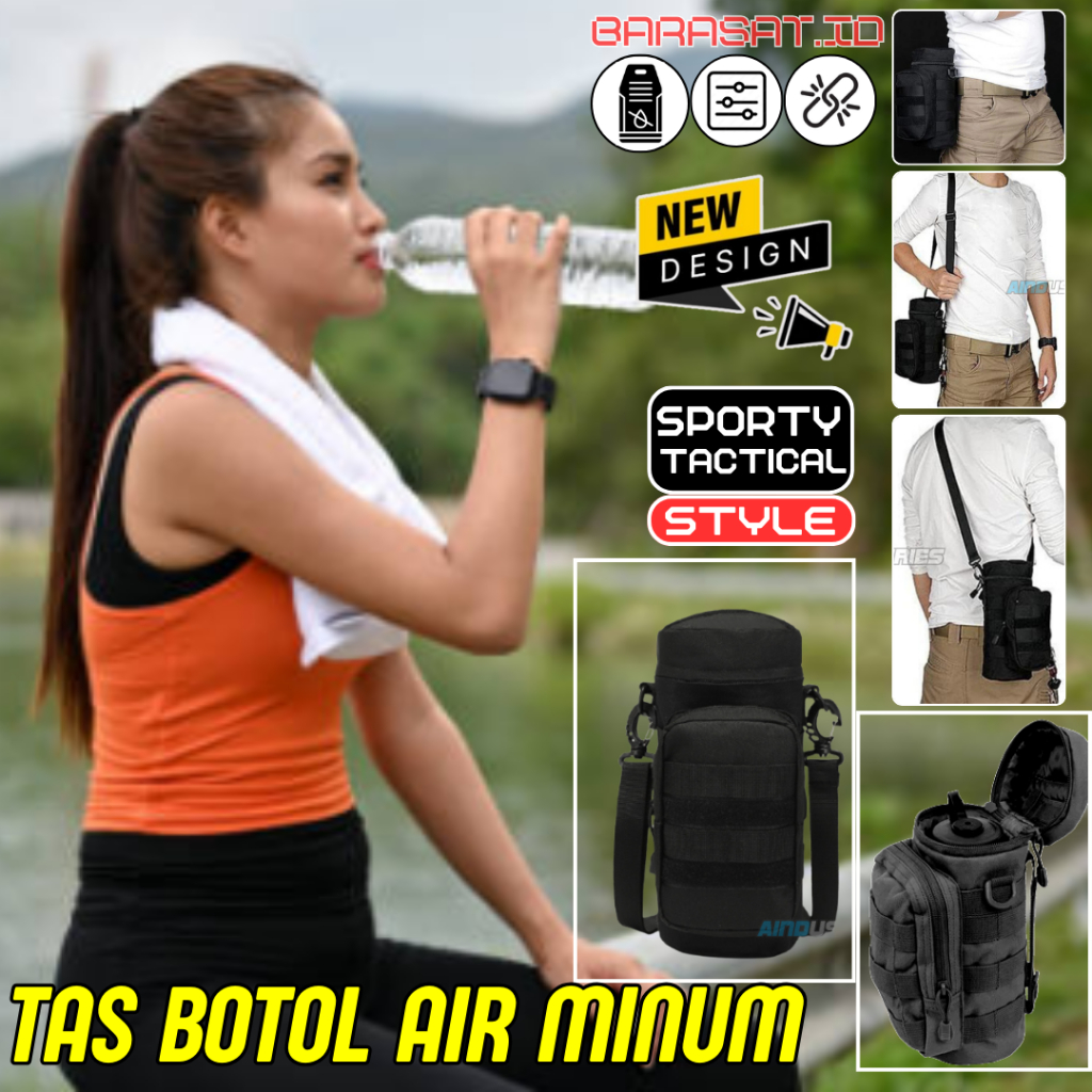 Tas Termos Sarung Botol Air minum Olahraga Kait Selip Ikat Pinggang Jinjing Slempang Multifungsi Unt
