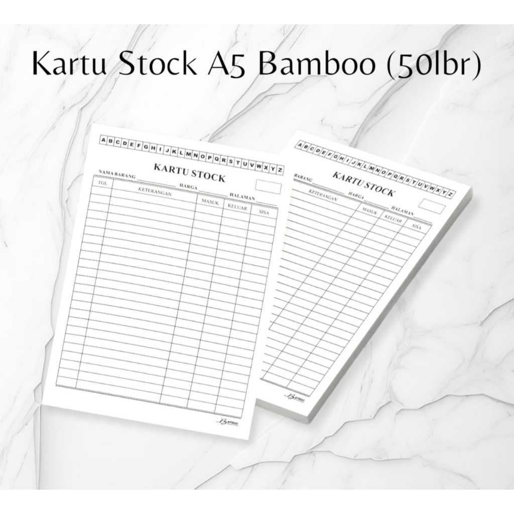 

Kartu stock ukuran A5&A4 ISI 50 LEMBAR