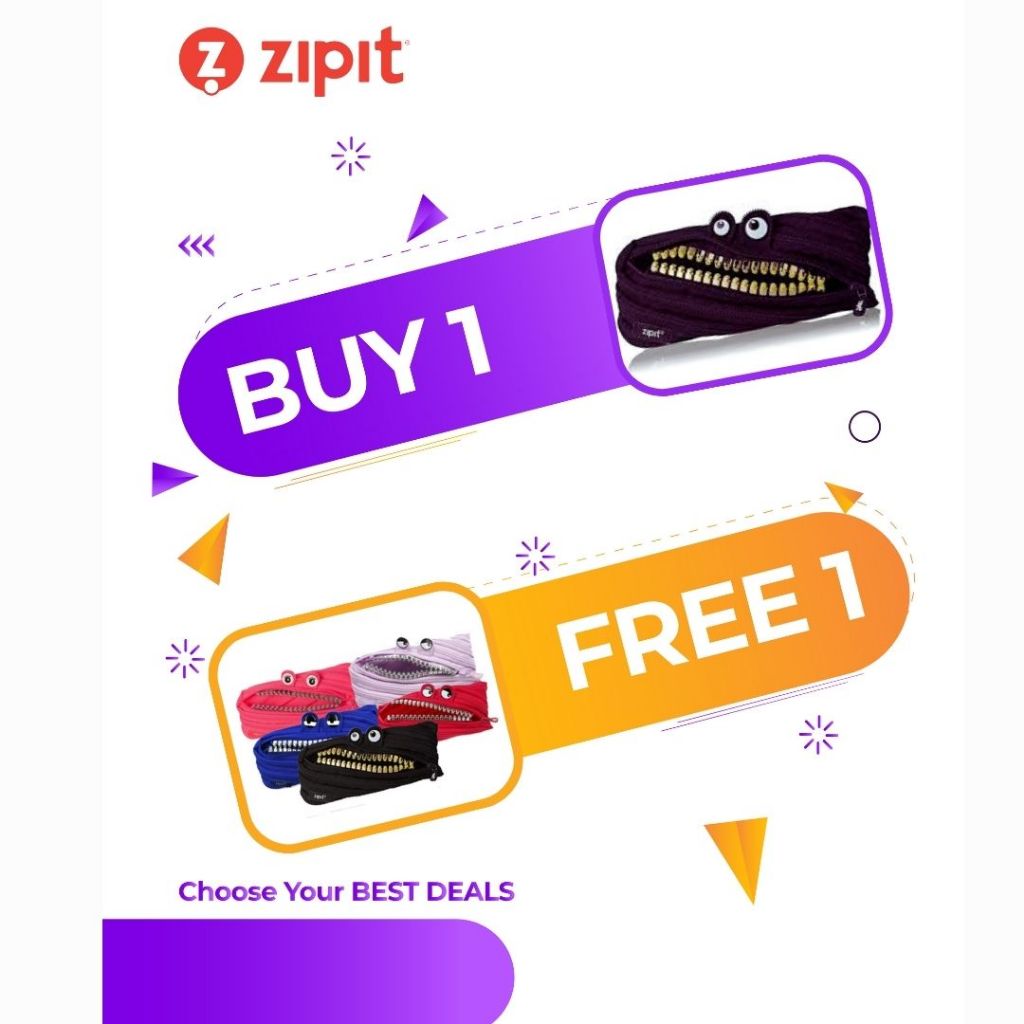 

TWIN PACK (BUY 1 GET 1 FREE) Zipit Grillz Monster Pouch - Hitam