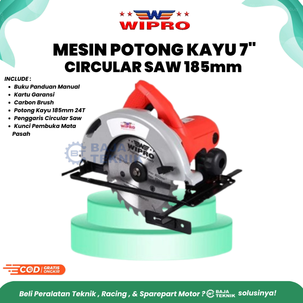 WIPRO MESIN POTONG KAYU 185MM W9185 1050W | CIRCULLAR SAW 185MM W9185