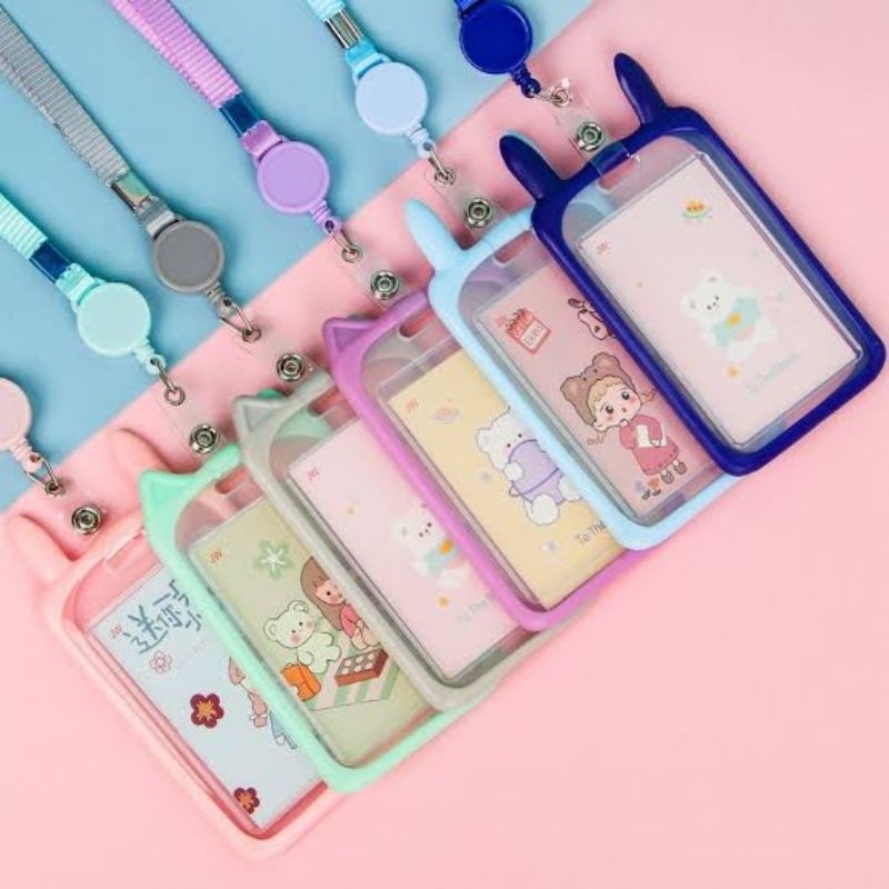 

Name Tag Lanyard Gantungan Kartu Motif Kuping / Id Card Holder Aksesoris MRT Bus Motif Karakter Telinga Hewan Lucu