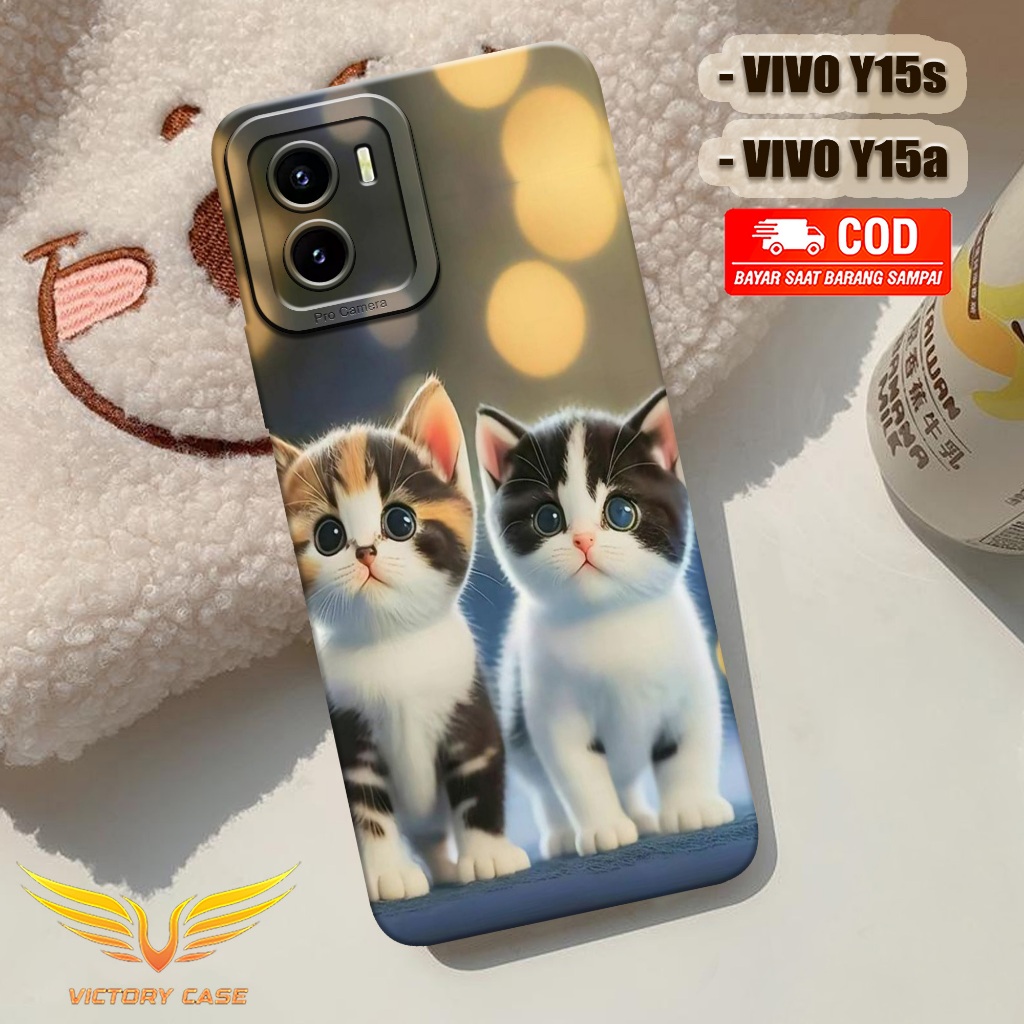 New Kucing Case - Softcase Vivo Y15s / Y15a Terbaru - Case Hp Vivo Y15s / Y15a - Casing Vivo Y15s / 