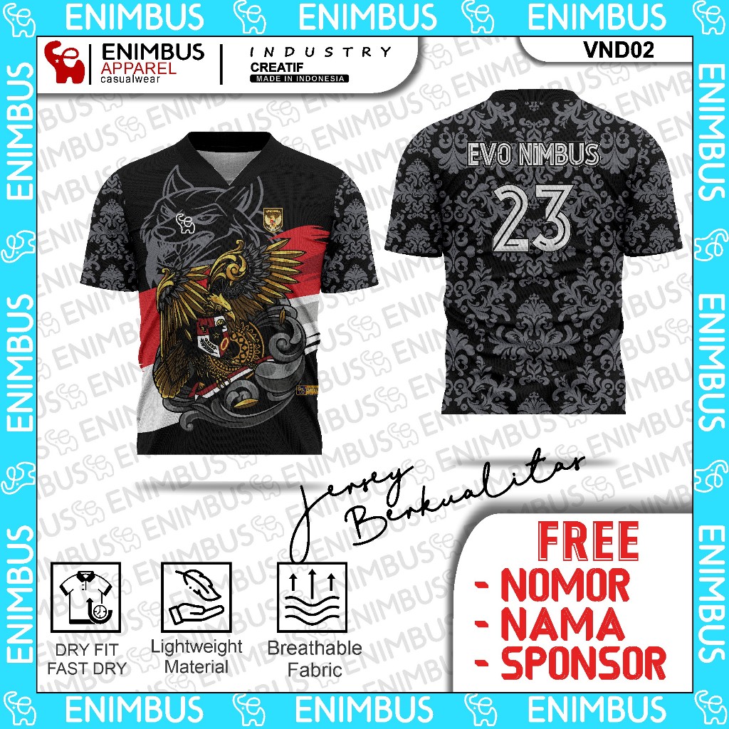 Custom Nama Kaos Jersey Garuda Indonesia - Baju Casual Corak Batik Hitam Olahraga Sepak Bola Futsal 