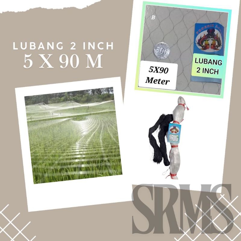 jaring burung padi sawah 2 Inch 5x90 meter / jaring padi sawah 2 inch / jaring burung pipit dan empr